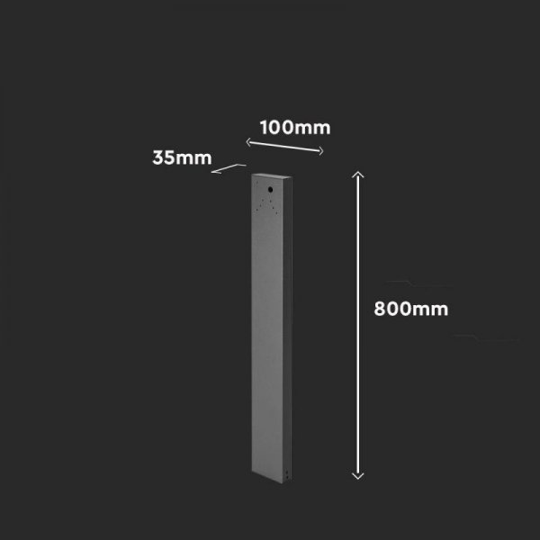 Słupek 80cm do ściennych kinkietów solarnych VT-409CCT SKU 23770, 23824, 24063, 24089 czarny VT-11080 3 lata gwarancji