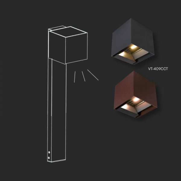 Słupek 80cm do ściennych kinkietów solarnych VT-409CCT SKU 23770, 23824, 24063, 24089 czarny VT-11080 3 lata gwarancji