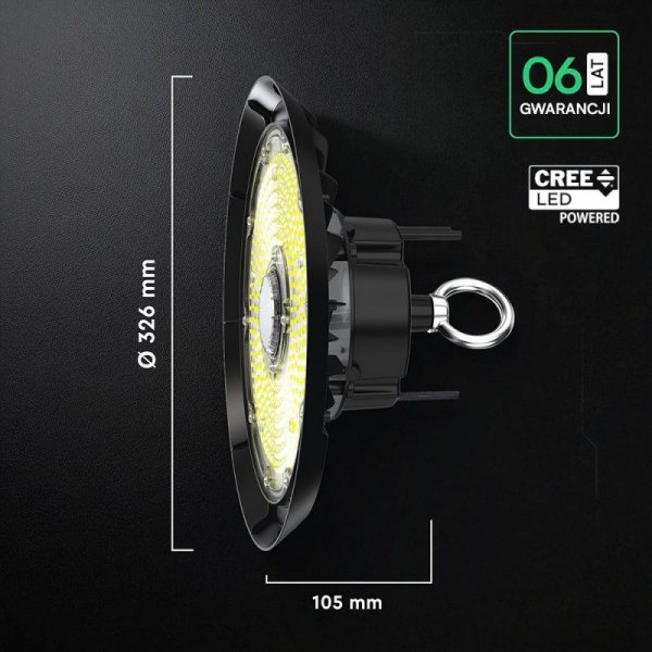 Oprawa V-TAC LED UFO high bay CREE CHIP IP65 ALU 135Lm/W 200W 90st VT-91202 4000K 27000lm 6 lat gwarancji