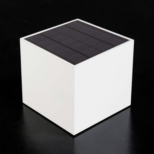 Oprawa ścienna solarna/USB V-TAC 9W LED COB biała kostka 15x15cm IP65 czujnik ruchu VT-409CCT 3000K-4000K-5000K 800lm