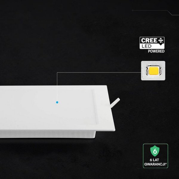 Panel wpuszczany downlight V-TAC 18W LED CREE CHIP kwadrat 295x295mm VT-61024CCT 3000K-4000K-6500K 2640lm 6 lat gwarancji