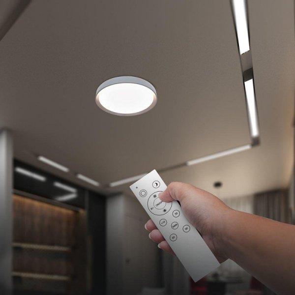 Oprawa sufitowa plafoniera V-TAC 30/60W/30W LED 48cm 3w1 ściemnialna brązowa pilot CCT VT-85031 3000K - 6500K 6000lm