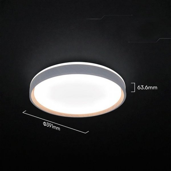 Oprawa sufitowa plafoniera V-TAC 20W/40W/20W LED 39cm 3w1 ściemnialna drewno pilot CCT VT-85035 3000K-4000K-6500K 4000lm