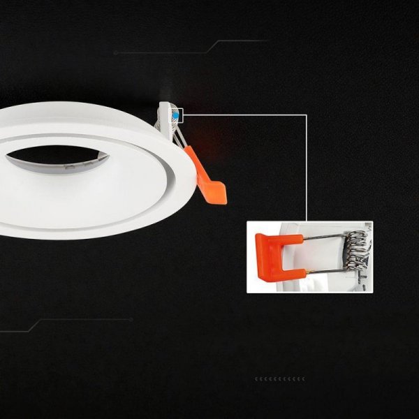 Oczko V-TAC aluminiowe GU10 białe okrągłe ruchome VT-4202 3 lata gwarancji