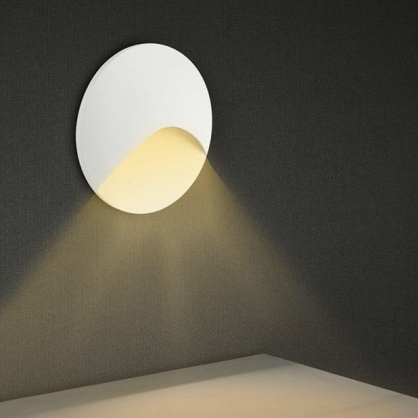 Oprawa schodowa aluminiowa 3W LED V-TAC okrągła biała 230V IP65 VT-44002RD 3000K 230lm