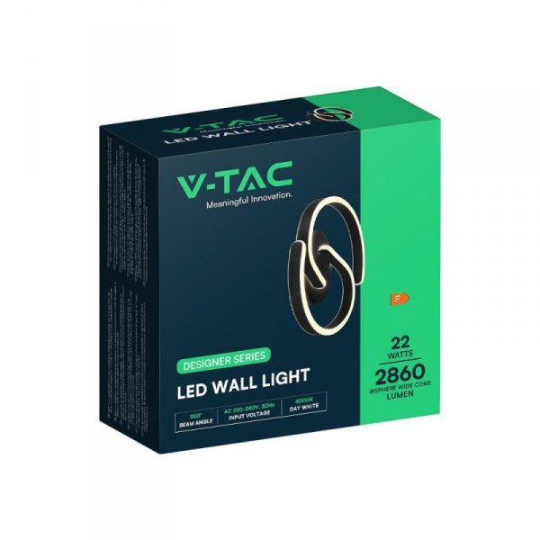 Kinkiet V-TAC 22W LED kierownica fi30cm czarna VT-84046 4000K 2860lm