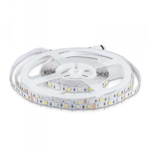 Taśma LED V-TAC SMD5050 300LED RGBW A++ 12V IP20 9W/m VT-5050 4000K+RGB 900lm