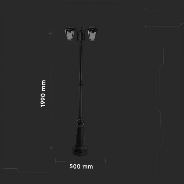 Latarnia ogrodowa V-TAC 2XE27 1990mm IP44 czarny VT-739