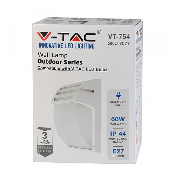 Kinkiet ogrodowy V-TAC szkło biały mat VT-754