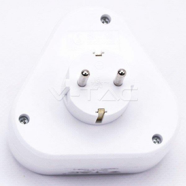Rozgałęźnik 3x trójkąt 10/16A 250V V-TAC biały VT-1009