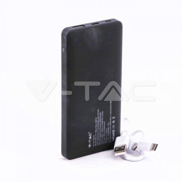 Power Bank V-TAC 10000mah Wyświetlacz USB Type C Biały VT-3511