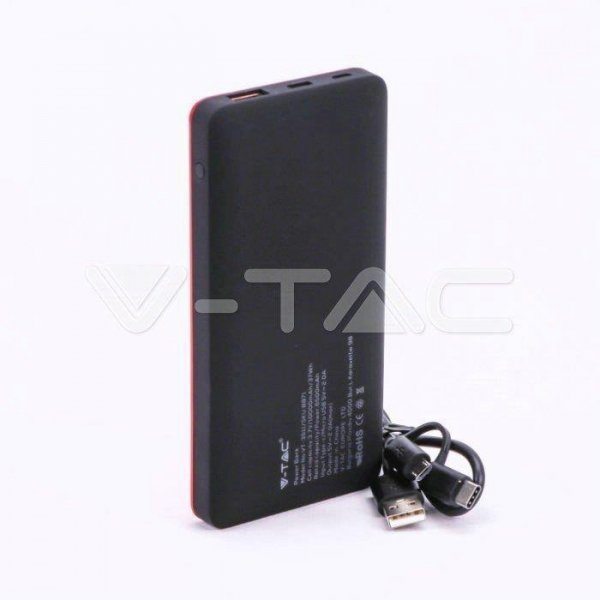 Power Bank V-TAC 10000mAh Wyświetlacz USB Type C Czerwony VT-3511