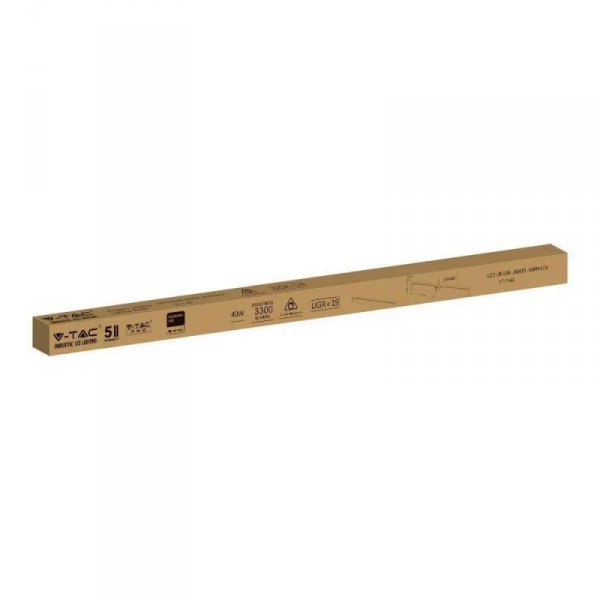 Oprawa V-TAC LED linear natynkowa SAMSUNG CHIP 40W czarna UGR<19 dimm VT-7-46 3000K 3275lm 5 lat gwarancji