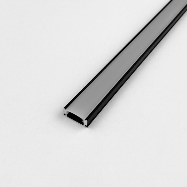 Profil LP-A  prosty czarny 1m kpl. klosz zaślepki uchwyty 