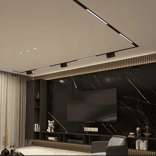 Lampa magnetyczna LED 30W 6000K szynowa liniowa czarna 48V