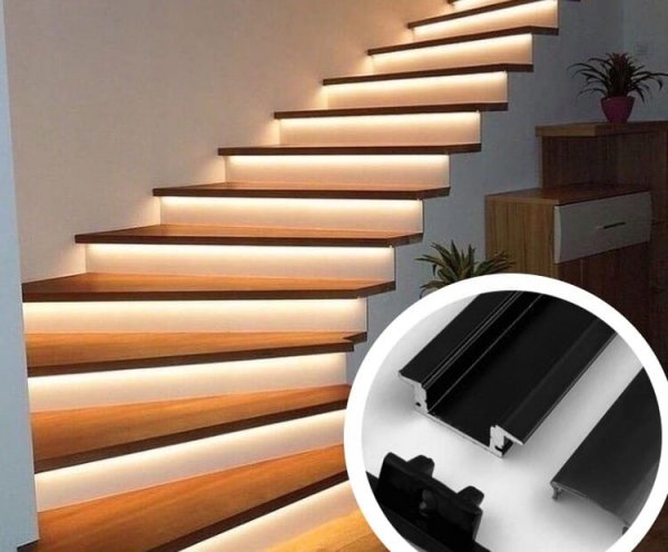 ZESTAW SCHODOWY LED 16X100CM WPUSZCZANY NA WYMIAR