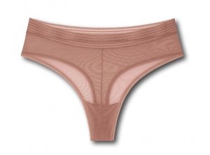 Majtki Triumph Tempting Sheer Highwaist String brązowe 