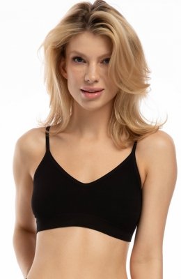 Biustonosz braletka  Julimex Bamboo Lounge Bra czarny 