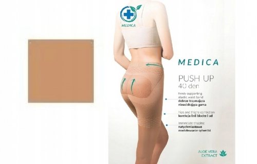 Rajstopy PUSH UP medica Beige wyszczuplające