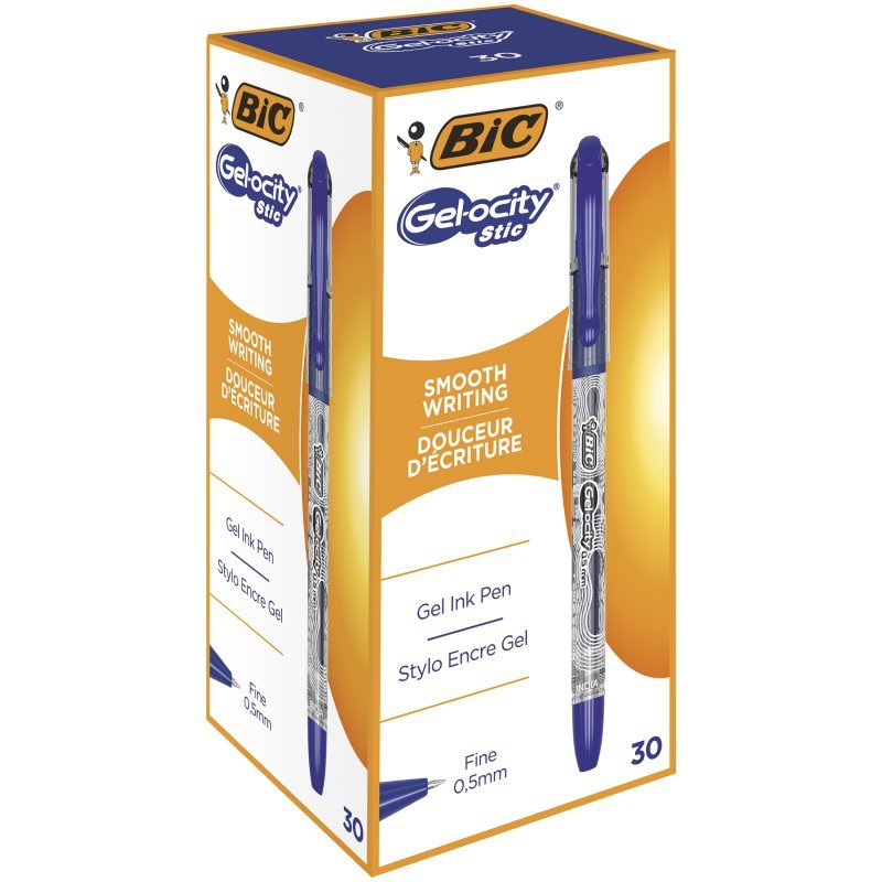 Długopis żelowy Gel-ocity Stic BIC 0.5mm niebieski pudełko 30szt