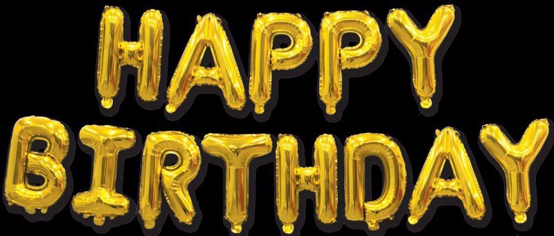 Zestaw złotych liter Happy Birthday