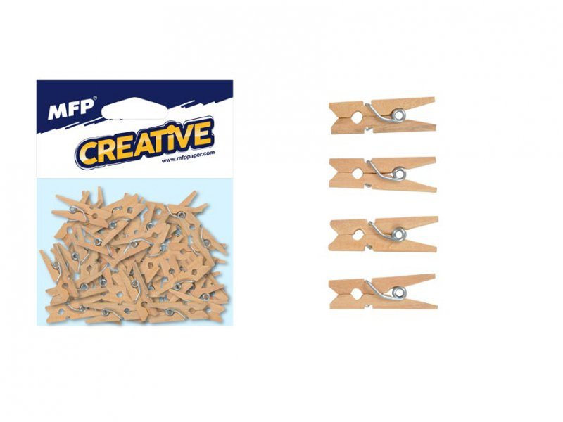 Klamerka 2,5cm 50 sztuk naturalny brąz