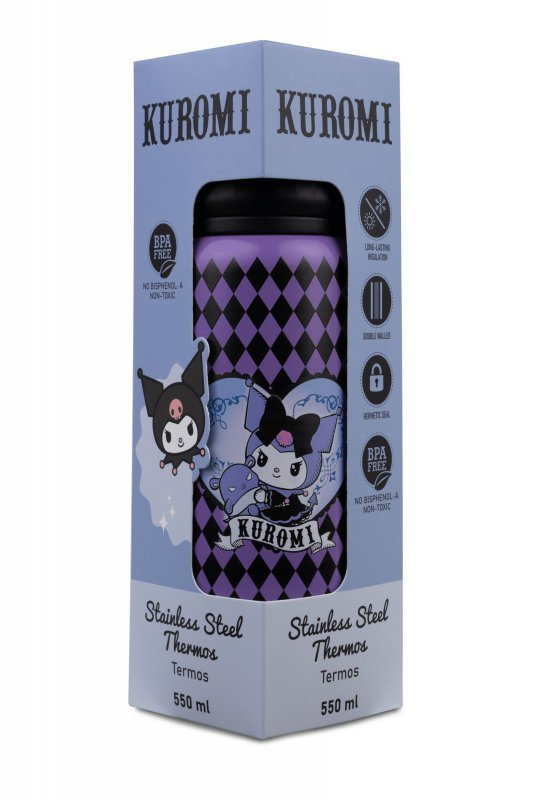 Bidon 550ml metalowy termos Kuromi