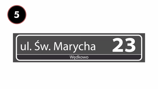 Tabliczka z nazwą ulicy odblaskowa