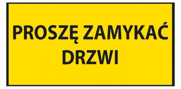 Tabliczka na drzwi proszę zamykać drzwi 20/10cm (odblask)