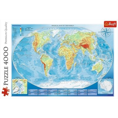 Puzzle 4000 elementów - Wielka mapa fizyczna świata