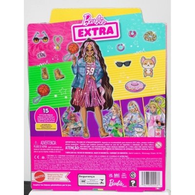 Lalka Barbie Extra Sportowa sukienka/Czarno-różowe włosy