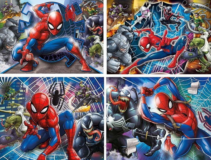Puzzle 20+60+100+180 elementów Super Kolor - Spider-Man