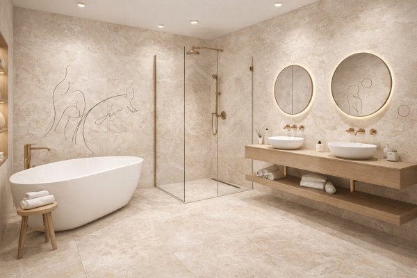 Tubądzin Teri ivory SAT STR 119,8x59,8