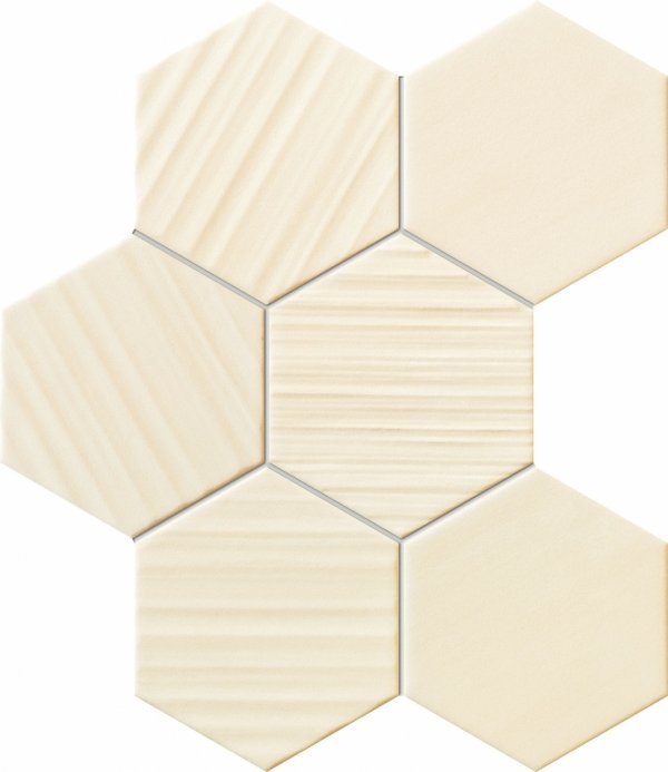 Tubądzin Mozaika Horizon hex ivory 28,9x22,1