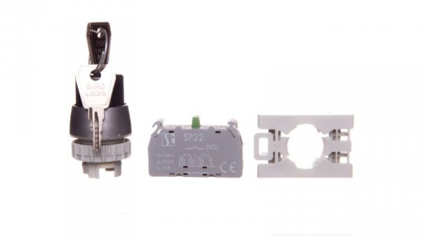 Przycisk pokrętny 2 położeniowy klucz 22mm 1Z bez samopowrotu SP22-SAV-10.