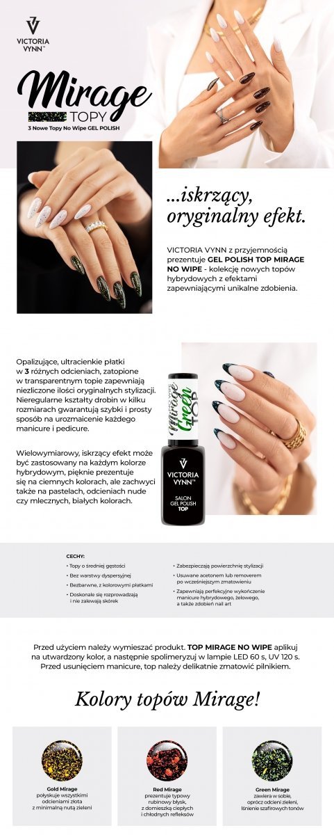     Gel Polish Top GOLD MIRAGE 8ml (Top hybrydowy z opalizującymi płatkami)