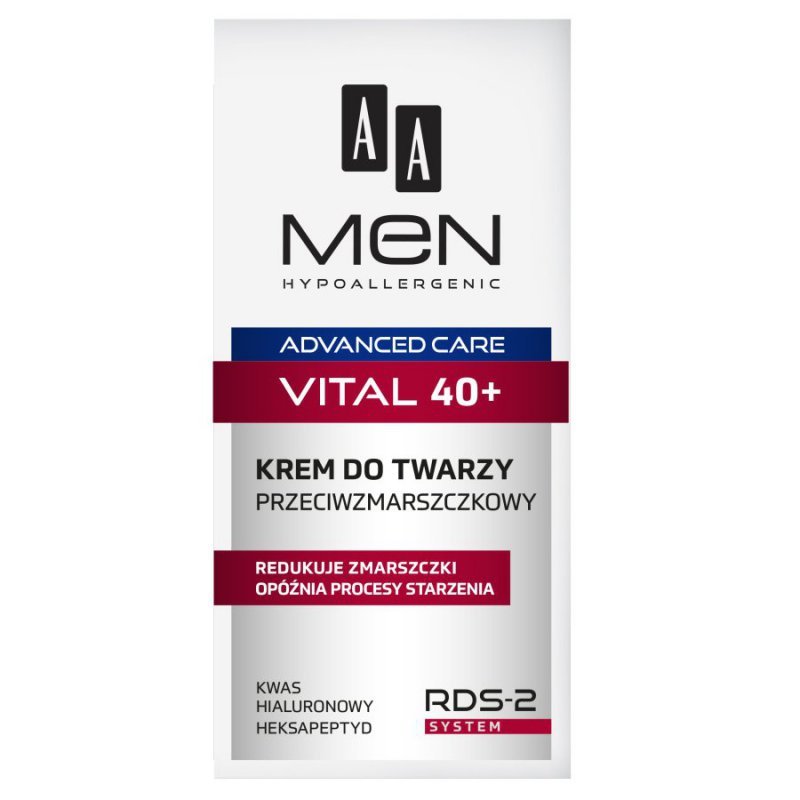 AA Men Advanced Care Vital 40+ krem do twarzy przeciwzmarszczkowy 50ml