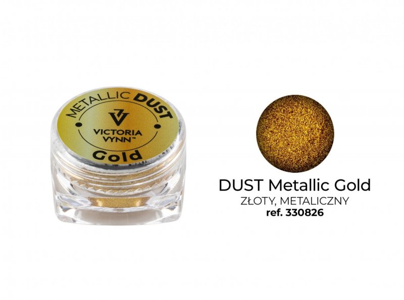  METALLIC DUST: GOLD - Pyłek do zdobień złota lustrzana tafla