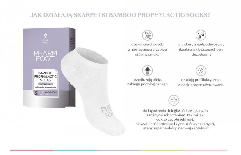 Bambusowe skarpetki profilaktyczne z jonami srebra, rozmiar 39-42 PHARM FOOT