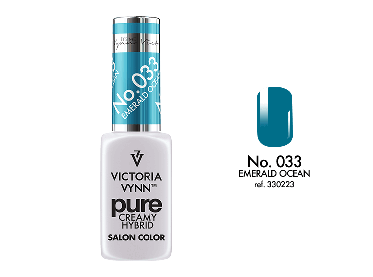  Kremowy Lakier Hybrydowy PURE kolor:  No 033 Emerald Ocean