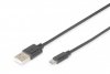 Kabel połączeniowy microUSB 2.0 Typ USB A/microUSB B, M/M czarny 1m AK-300127-010-S
