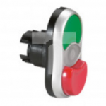 OSMOZ Główka przycisku podwójnego 0-I 22mm zielony-płaski/czerwony-wypukły z podświetleniem IP66 024073