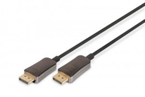 Kabel połączeniowy hybrydowy AOC DisplayPort 1.4 8K 60Hz UHD DP-DP M-M czarny 20m AK-340107-200-S