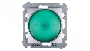 Simon 54 Sygnalizator świetlny LED zielone światło srebrny mat DSS3.01/43