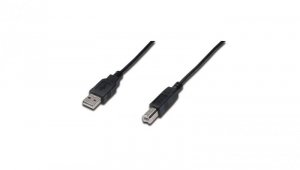 Kabel połączeniowy USB 2.0 Typ USB A/USB B, M/M czarny 1,8m AK-300102-018-S