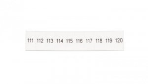 Oznacznik do złącz szynowych, opisówka ZB 5 numerowana od 111-120 kolor biały /10szt./