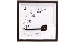 Amperomierz analogowy tablicowy 800/400A do przekładnika 400/5A 72x72mm IP50 C3 K=90 st. EA17N F42100000000