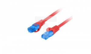 Kabel krosowy patchcord S/FTP kat.6A LSZH CCA czerwony 20m