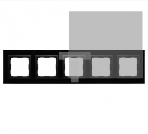 VENA2 Ramka pięciokrotna szkło Xglass akrylowe czarny + antracyt 5209185