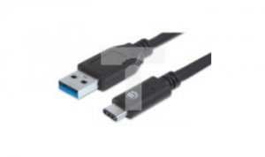 Kabel USB C-A M/M 1,0m USB3.1 SuperSpeed+ czarny, MHT 353373